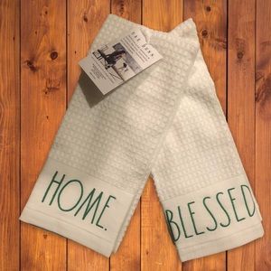 Rae Dunn set of two Home and Blessed Towels